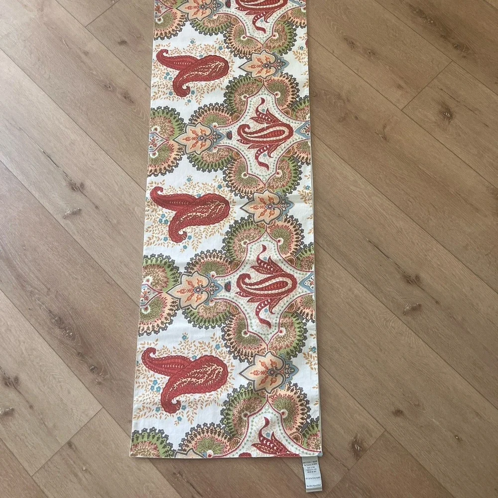 Pottery Barn Paisley Table Runner 18 x 108 inch Extra Long‎ Multicolor Cotton